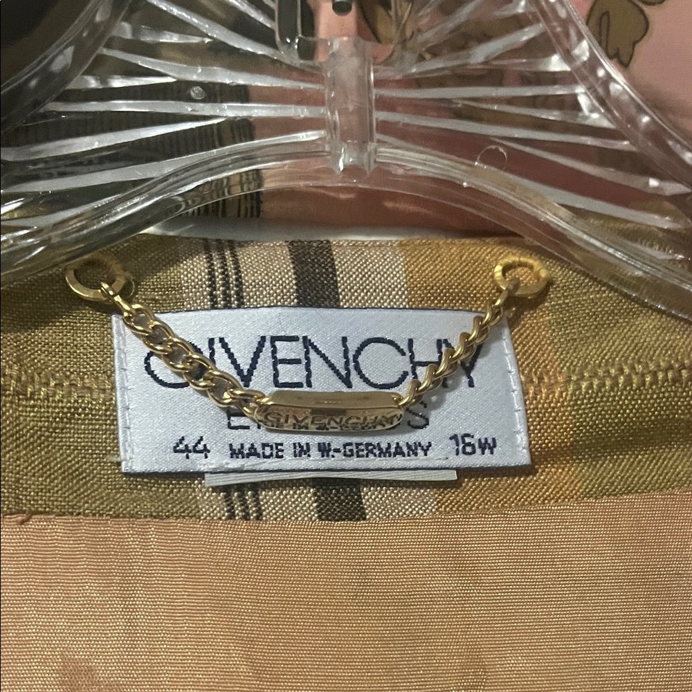 Givenchy Plaid Open-Front Robe in Olive, Rust and Cream - Picture 3 of 5